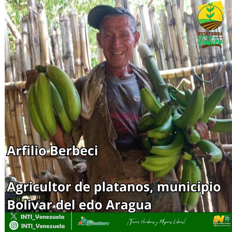 ¡Rostros que Producen! 🌾🇻🇪

Arfilio Berbeci, agricultor del municipio Bolívar del estado Aragua!.

@NicolasMaduro
#LealesPorLaPaz