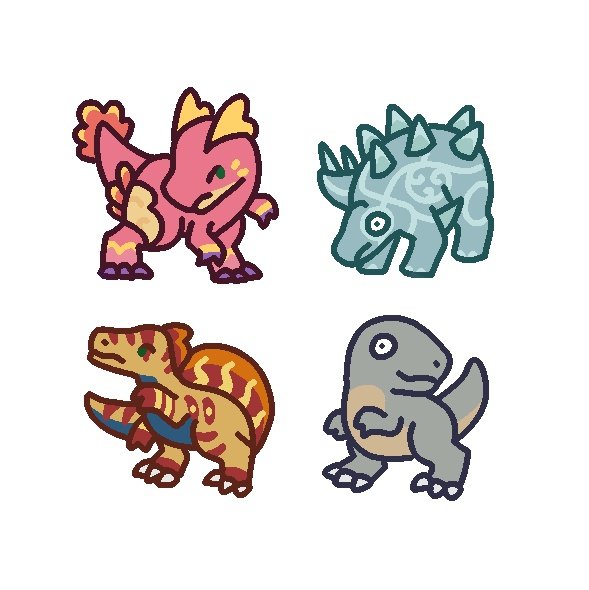 here's some more of the requested vivosaurs #fossilfighters
