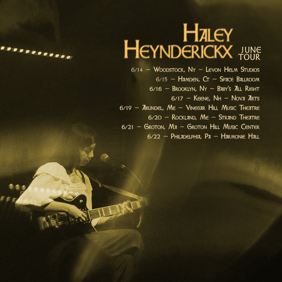 🌼 … and the movement continues. Once again, out from under my rock! I’ll be with the band on the east coast again this June! Tickets on sale Friday at 10AM EST. Links will all be here: haley-heynderickx.com/shows