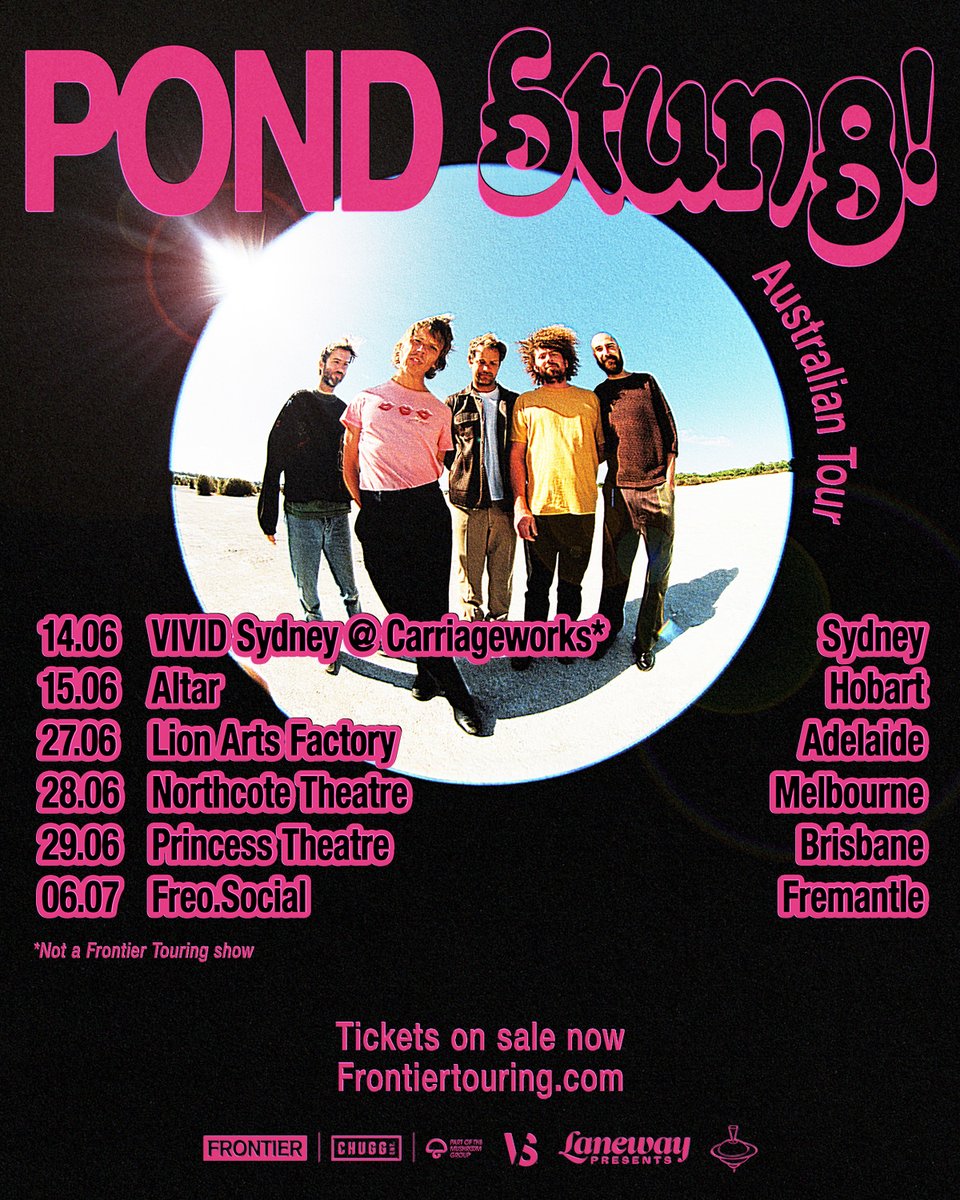 ON SALE TODAY ☄️ You can snap up tickets to @PONDband's Stung! Australian Tour from 12noon local time today. Hobart and Melbourne, you can grab yours now! 🎫 frontiertouring.com/pond