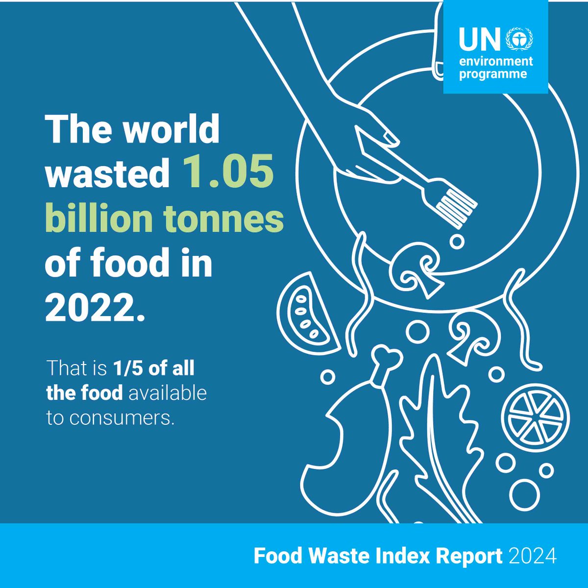 Food waste must be addressed at by individuals, businesses, and governments at all levels. The new 2024 #FoodWasteIndex Report outlines actions everyone can take to #BeatWastePollution: unep.org/resources/publ…