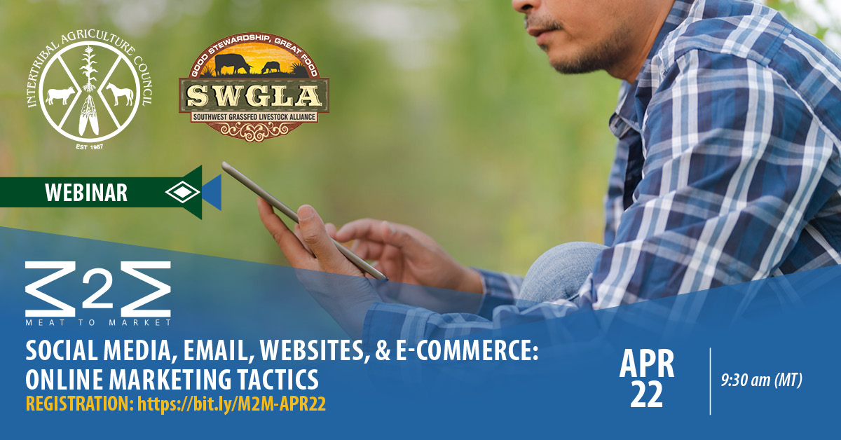 Meat To Market: Upcoming Webinar Social Media, Email, Websites, & E-commerce: Online Marketing Tactics April 22 | 9:30 AM (MT) This course will dive into online marketing to convey your brand identity to your audience. Register: indianag.org/meat-to-market @USDA_AMS @SWGrassfed