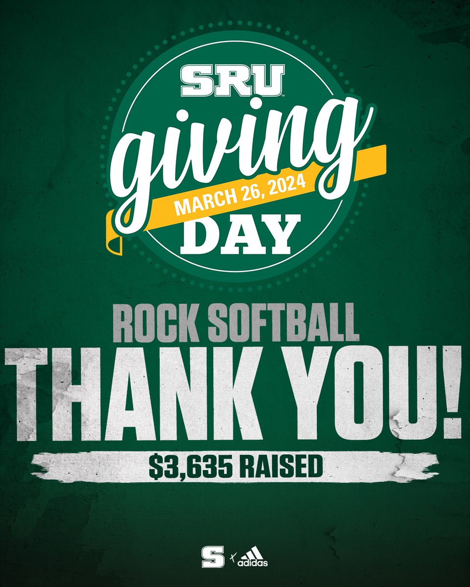 Thank you to all who gave on Giving Day! Your support is appreciated and we hope to see you at a game this season🥎 #slipperyrockuniversity #rockathletics #srugivingday