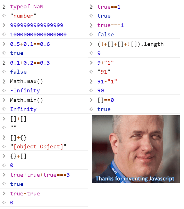 If I see someone criticizing JavaScript because of IEEE 754 quirks, I understand that I'm dealing with the dumbest person on the planet.