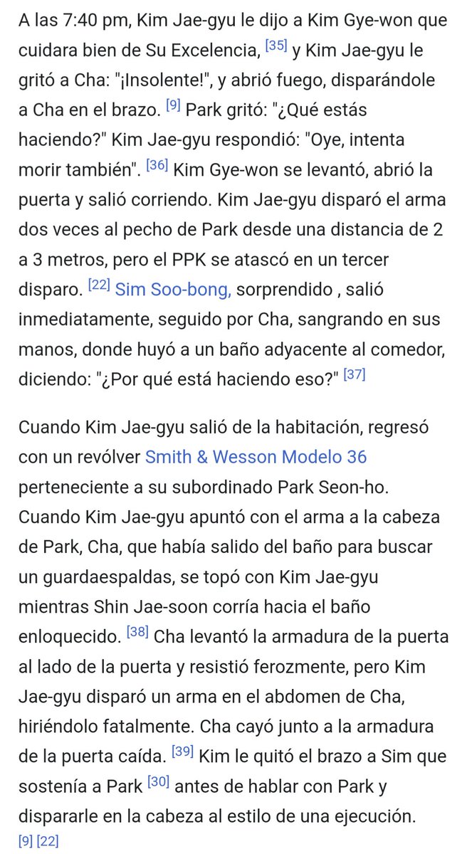 Los coreanos tienen otro nivel - en mi rancho cuando la CIA quiere matar al presidente, tienen que inventar toda una historia con un ex-Marine y la Mafia y los Cubanos. Pero los agentes de la KCIA? Lo invitan a cenar y lo disparan frente a todos