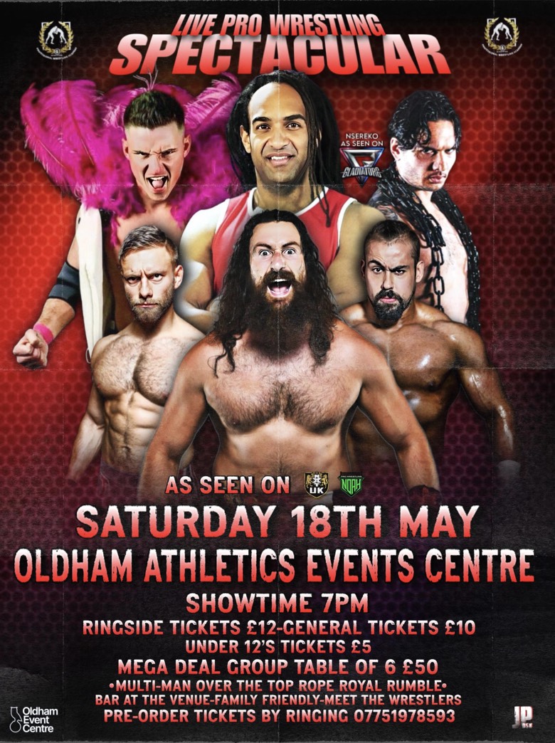 Stacked card for the squaredcircle Pro Wrestling Academy show MAY 18TH not to be missed