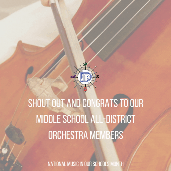 It's National Music in Our Schools Month. S/O & Congrats to the middle school musicians recognized as members of the All-District Orchestra. Learn more: go.fzsd.us/Arts