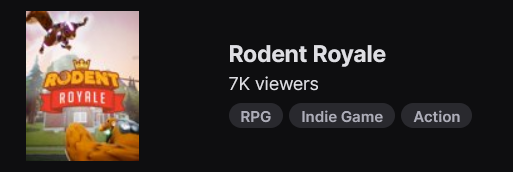 aWildOri's tweet photo. 7k+ viewers on Twitch tonight for @RodentRoyale!!!

Thank you so much - an amazing turnout tonight as we continue stability testing :). Absolutely cannot wait to share what we have coming next!! https://t.co/DXAgAHztLH