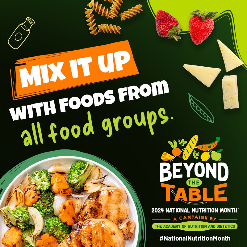 Variety is the spice of life! Explore different foods from all food groups in a variety of forms. 

Experiment with various cuisines from around the globe: sm.eatright.org/globalfoods  

#NationalNutritionMonth