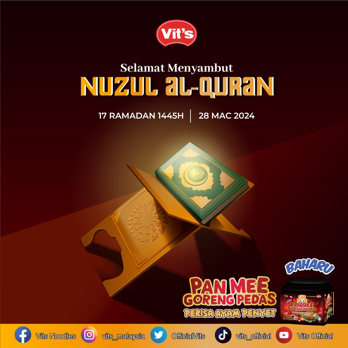 OfficialVits's tweet image. Selamat Menyambut Nuzul Al-Quran 

#vitshalal #vitsnoodles #vits #meegorengpedasperiaayampenyet