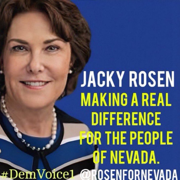 Jacky Rosen's seat is hotly contested by MAGA agents. They are pouring money into the race to defeat her. Let’s Re-elect @RosenforNevada. She voted yes for infrastructure, jobs and healthcare and stands for the women of Nevada on reproductive rights. #RoeTheVote #DemVoice1