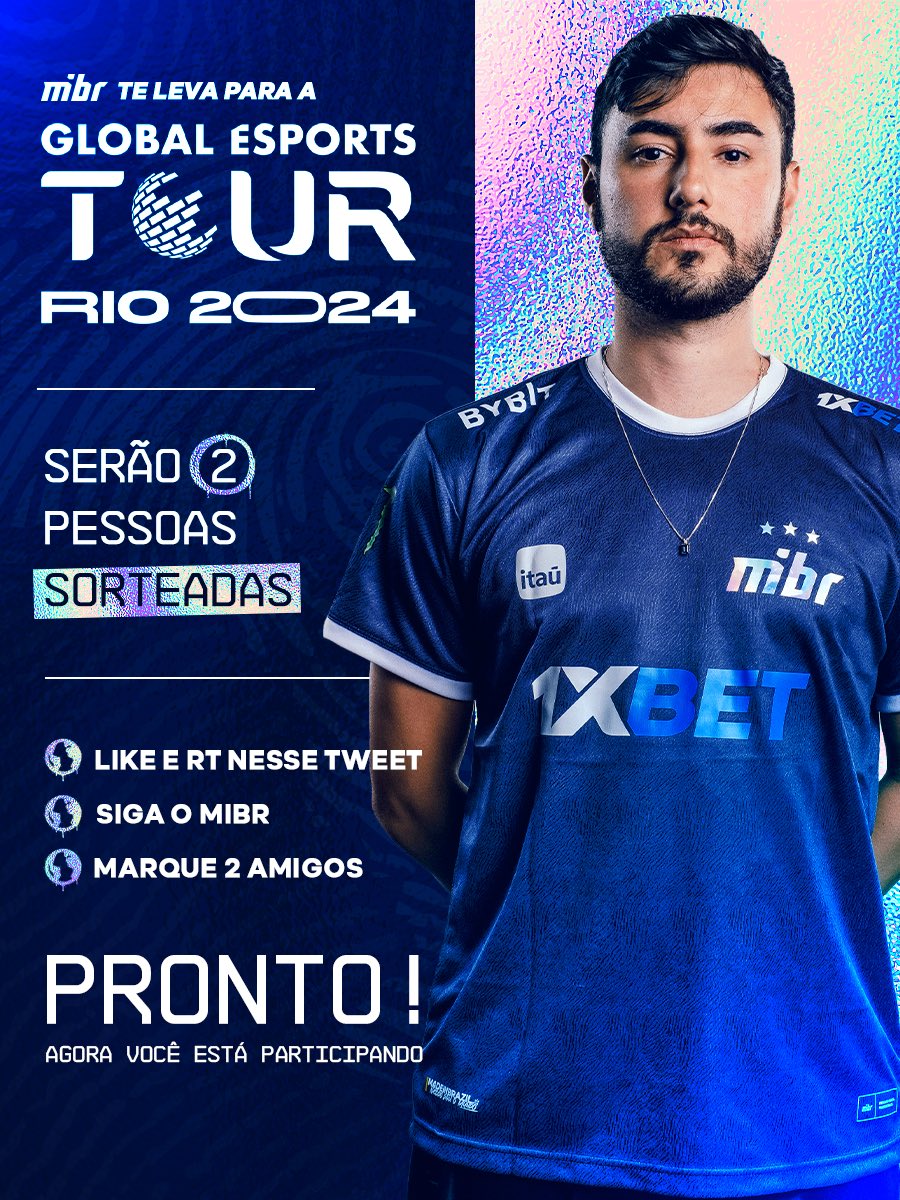 VAI QUERER? Sorteio de dois ingressos para o GET RIO, no Maracanãzinho! (18 a 21 de Abril) Para participar: 1 - Like e RT nesse tweet 2 - Seguir o @MIBR 3 - Marcar 2 amigos A gente se ve no RJ 🩵