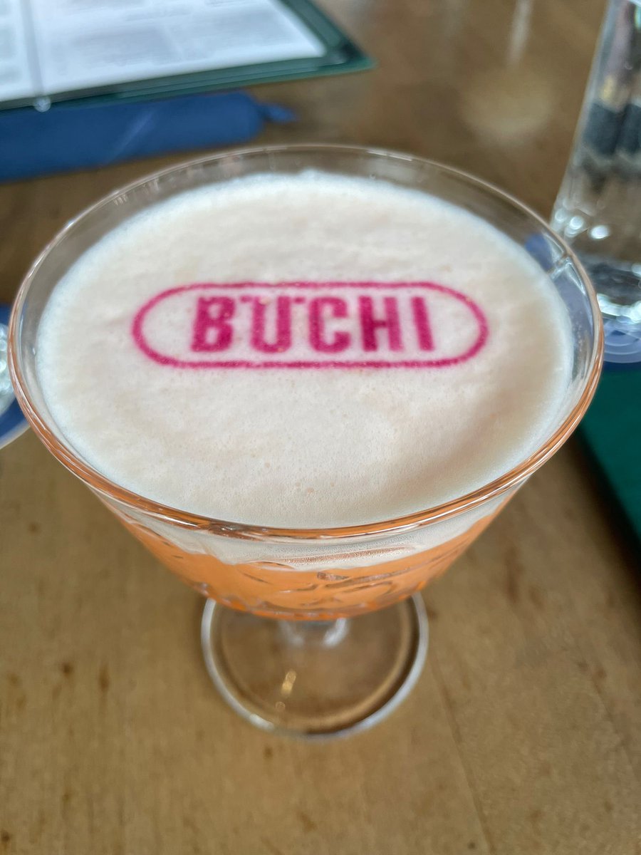 A cocktail bar I sold to in Vancouver gave me a surprise by printing a BUCHI logo using beetroot extract. I love my job #cocktail <a href="/banterroomyt/">Banter Room</a>