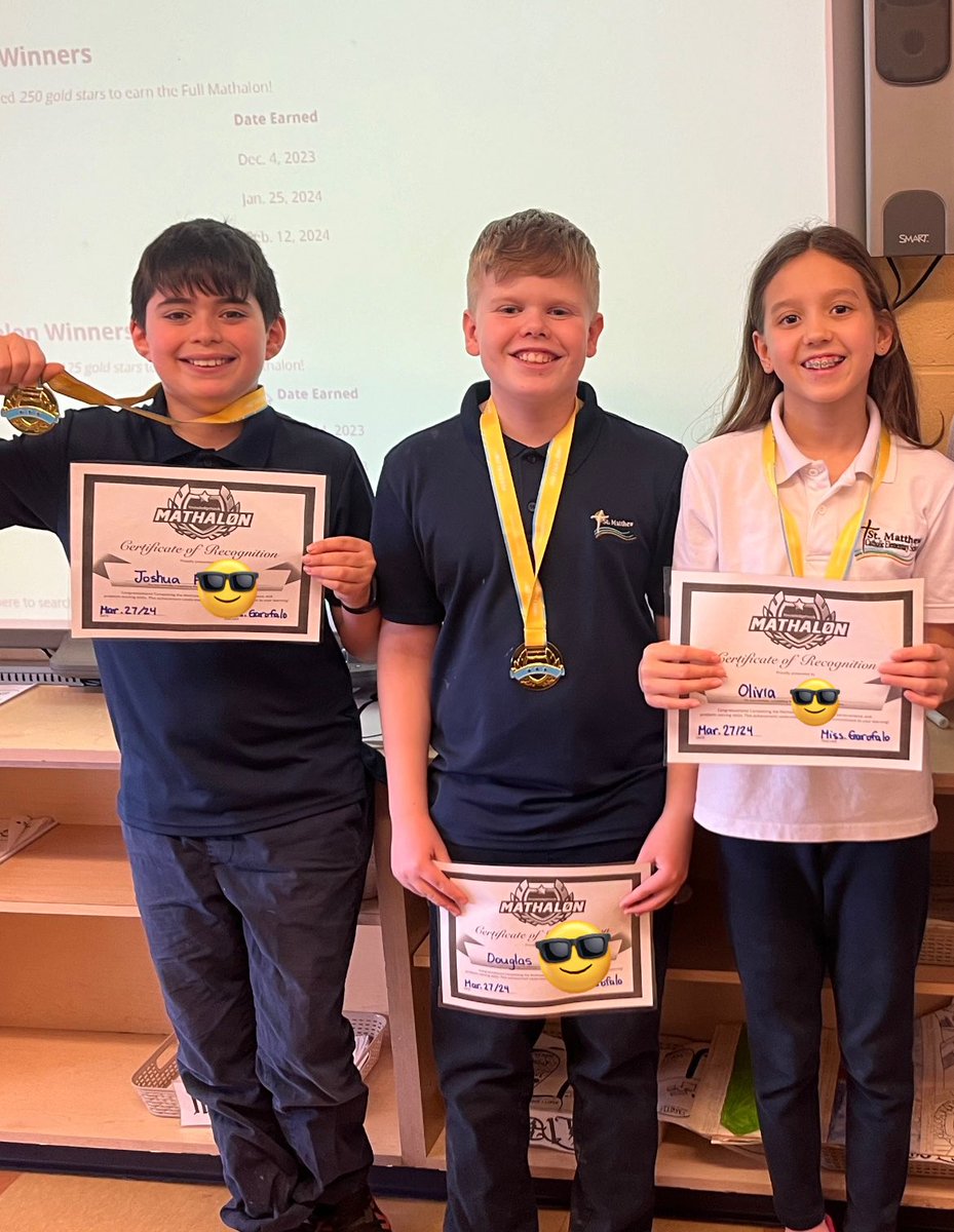 Our students are Knowledge(hooked) on math! Congratulations to our @knowledgehook Mathalon Winners, 🥇Josh, Olivia and Doug. They demonstrated great effort, skill and a continuous growth-mindset. Keep it up grade 5s⭐️ @stmtces @HWCDSB @hwcdsbmathk8