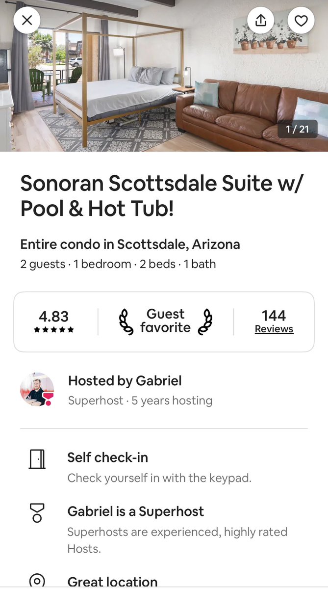 Warning: If you're in AZ and considering an @Airbnb rental, stay away from these people/place. They took my money, hiding behind a new policy after I accidentally canceled within an hour of booking. #Airbnb #BadExperience