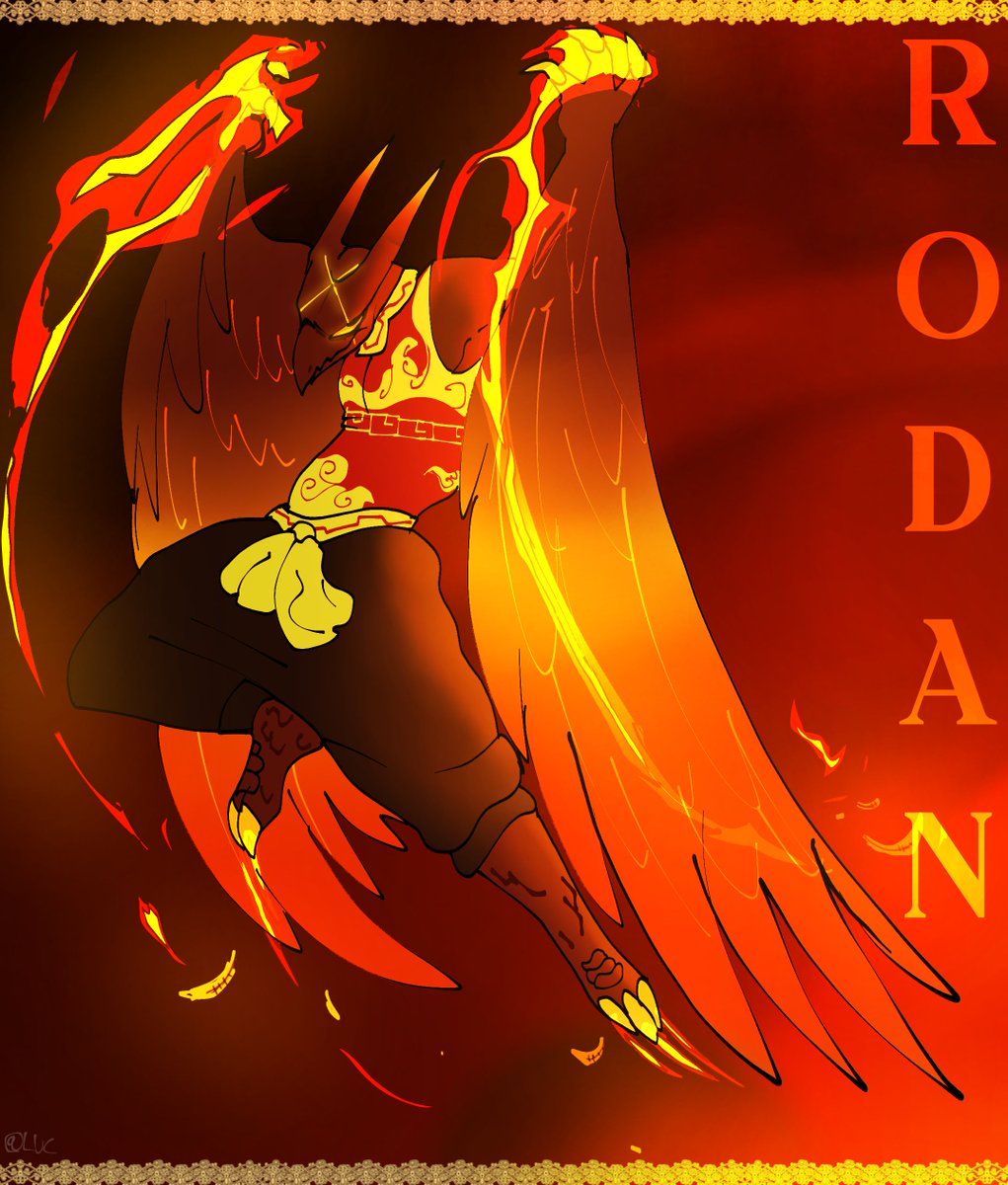 Oouuggh's tweet image. Doing every request individually
Anyways, Stylized Rodan
Design by @/IIsaurus
