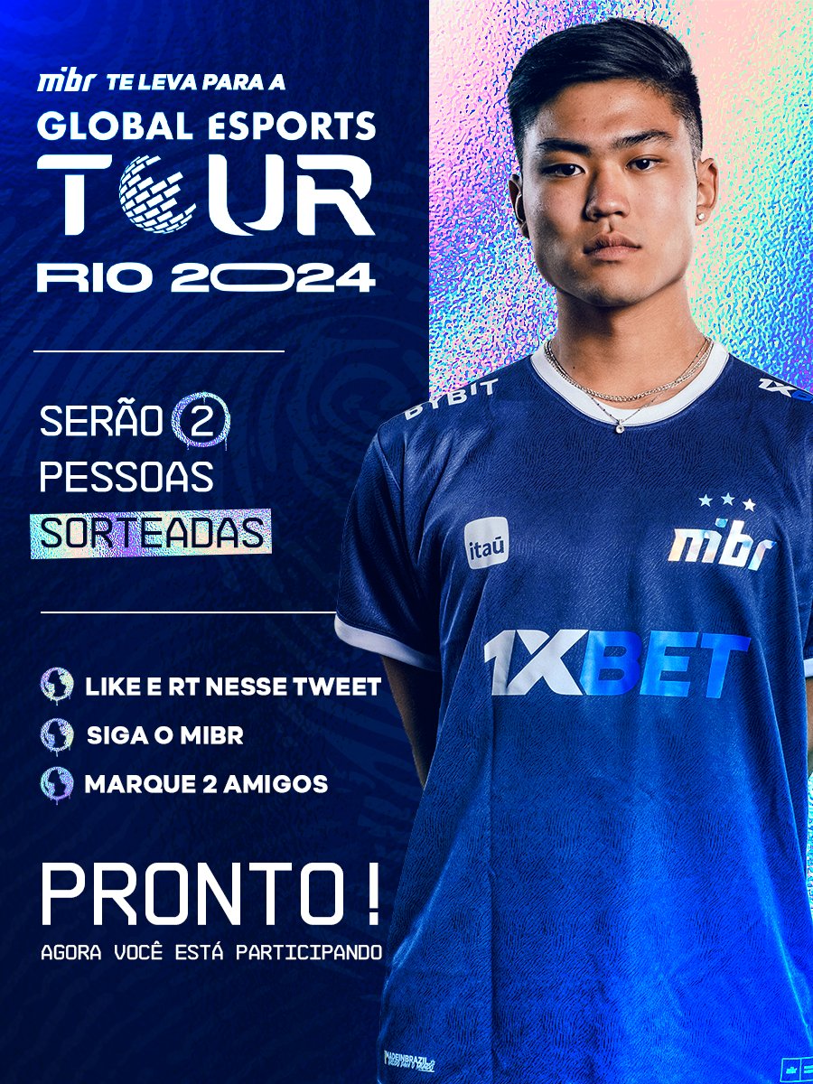 Sorteio de dois ingressos para o GET RIO, no Maracanãzinho! (18 a 21 de Abril) Para participar: 1⃣ Like e RT nesse tweet 2⃣ Seguir o @MIBR 3⃣ Marcar 2 amigos A gente se ve no RJ 🩵