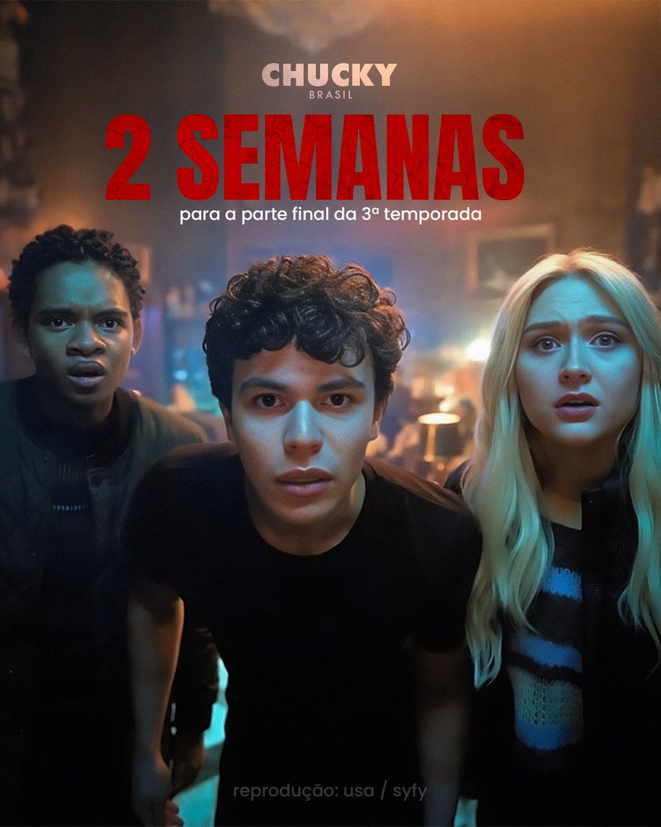 ChuckySerieBr's tweet photo. DUAS SEMANAS PRA ISSO AQUI VIRAR UM INFERNO! 

- A parte final da 3ª temporada de Chucky chega 10 de abril com seu primeiro episódio. https://t.co/iYmt7vIxNC