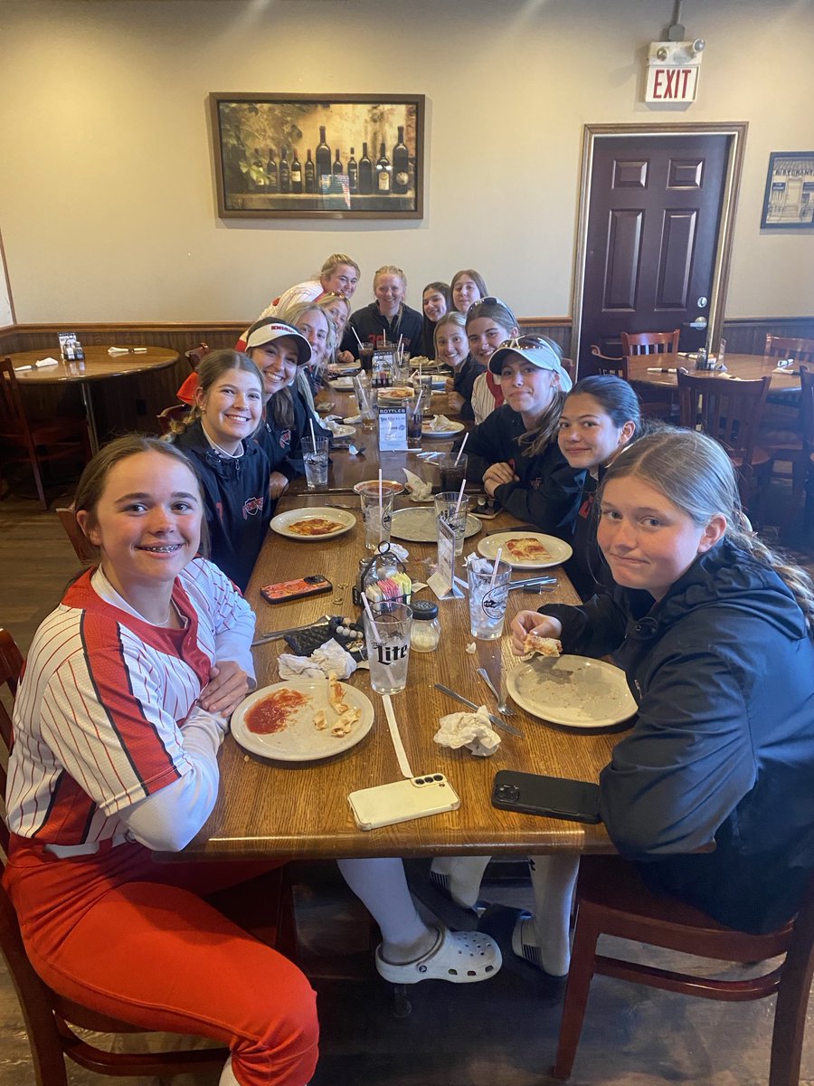 Post game pizza at our favorite stop.