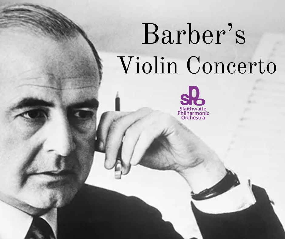 Barber started work on his Violin Concerto in Switzerland during summer 1939. He had hoped to meet an October deadline, but War interrupted his plans. Click here to see our fabulous leader, Matthew Chadbond as soloist, April 13th Huddersfield Town Hall kirklees.gov.uk/.../town.../bo…...