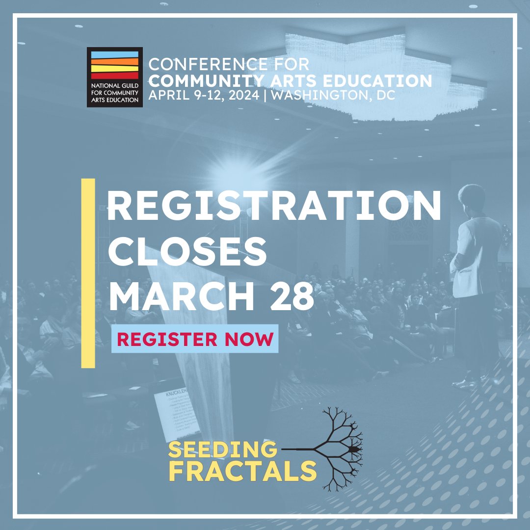 National Guild (@communityartsed) on Twitter photo Time is ticking! Don't miss out on this year's Conference for Community Arts Education, the first since 2019. There's one more day left to register to join us in DC! It's going to be an unforgettable experience. Register now: ow.ly/PzyG50R3OAV Time is ticking! Don't miss out on this year's Conference for Community Arts Education, the first since 2019. There's one more day left to register to join us in DC! It's going to be an unforgettable experience. Register now: ow.ly/PzyG50R3OAV