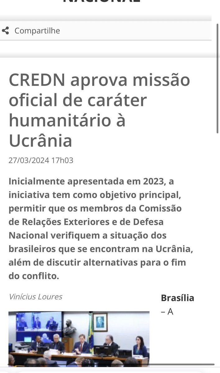 So happy that today the Commission on Foreign Relations and Defence of the National Congress of Brazil @camaradeputados established a 🇧🇷Parliamentary Humanitarian Mission that - upon my invitation - shall visit Ukraine to ascertain the rights of 🇺🇦civilians in 🇷🇺war. Obrigado🙏🏻