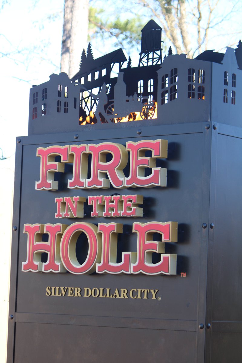 If you missed it the new Fire in the Hole sign is actually on fire! <a href="/SDCAttractions/">Silver Dollar City</a>