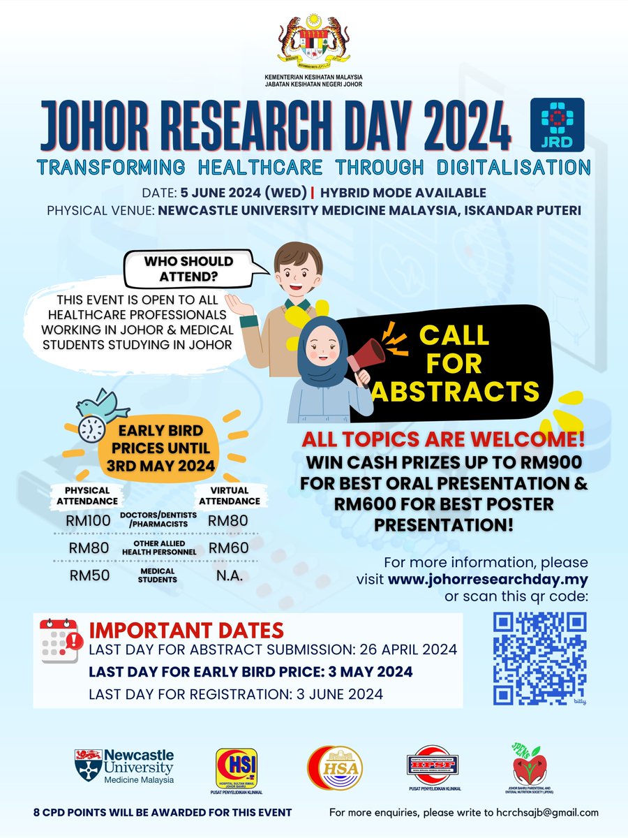 Mark your calendars! Johor Research Day 2024 is happening on June 5, 2024. It's a fantastic opportunity to dive into the world of research and expand your scientific horizons. Don't miss out! For more info: johorresearchday.my