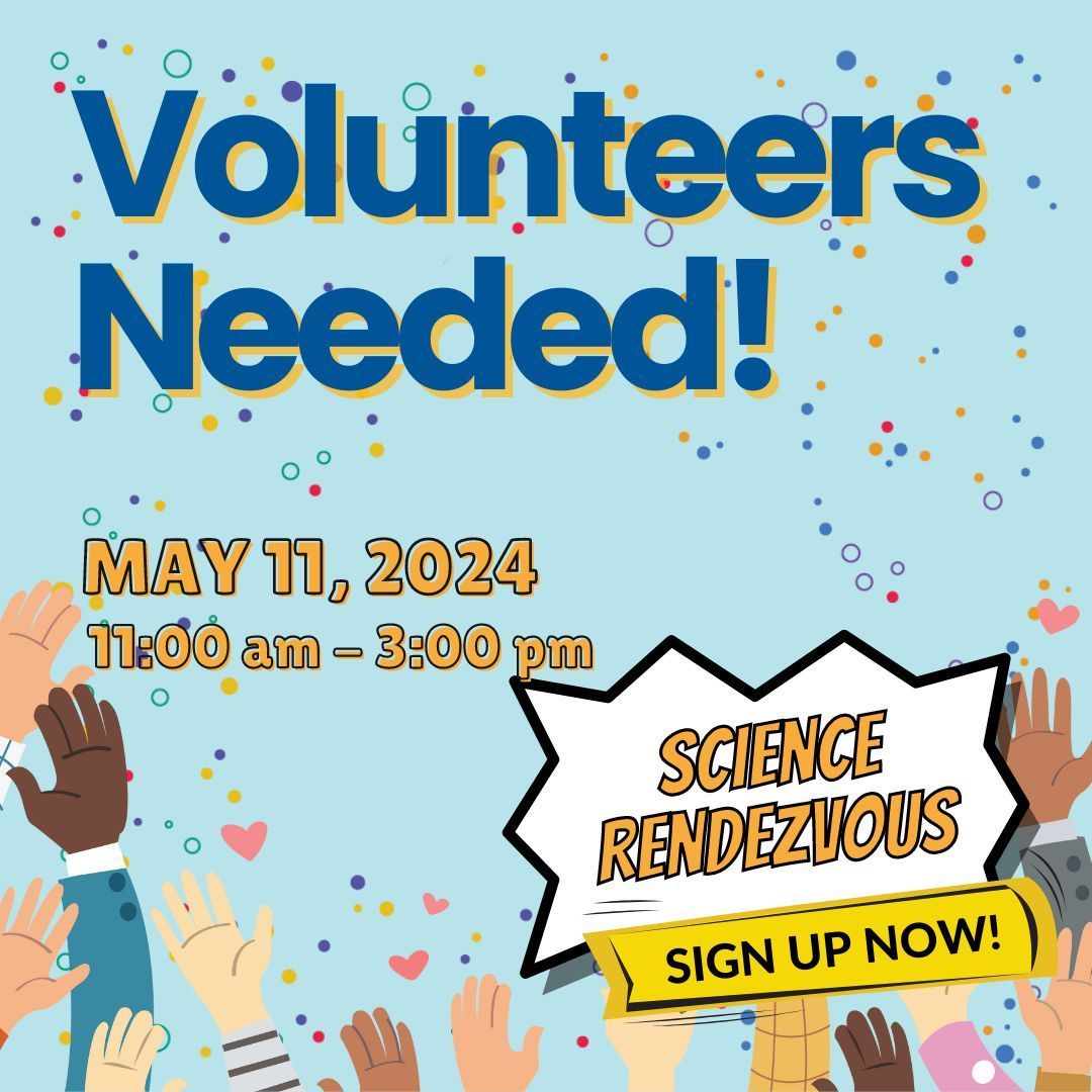 🧪Come to Canada's Largest Science Festival on May 11, 2024!🧪 

We're calling all volunteers to take part in Science Rendezvous! Join us to inspire young minds through interactive activities and demonstrations! 

Visit the link in the bio to sign up today!