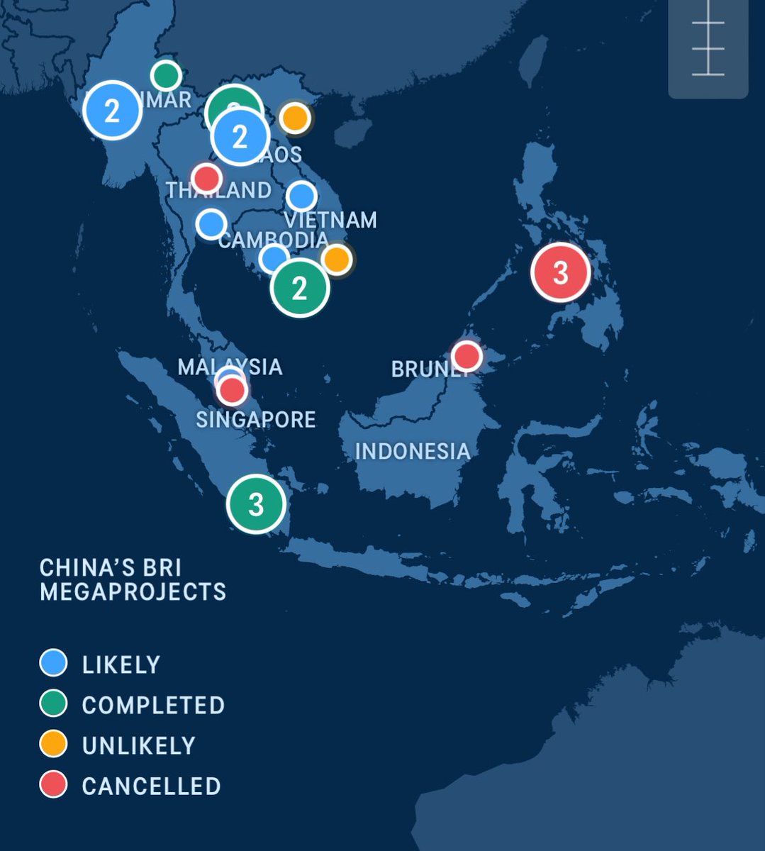 New analysis of 24 BRI infrastructure mega projects in SE Asia. @AlexandreDayant & @GraceStanhope find a $50B gap in what China promises & what it has delivered. Explore the new @LowyInstitute analysis ‘Mind the Gap’👇 interactives.lowyinstitute.org/features/mind-…