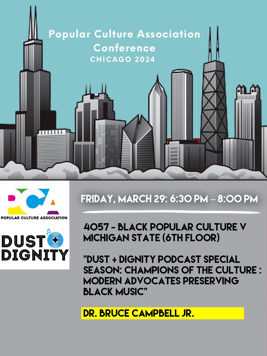 2 of 2: If you are attending the <a href="/pcaaca/">PCA/ACA</a> #nationalconference this week come check out my two presentations. Let’s connect &amp; build!

The second presentation is on my @dustndignity Podcast that focuses on leadership, social justice &amp; music. 
#pcaaca2024 #pca2024nationalconference