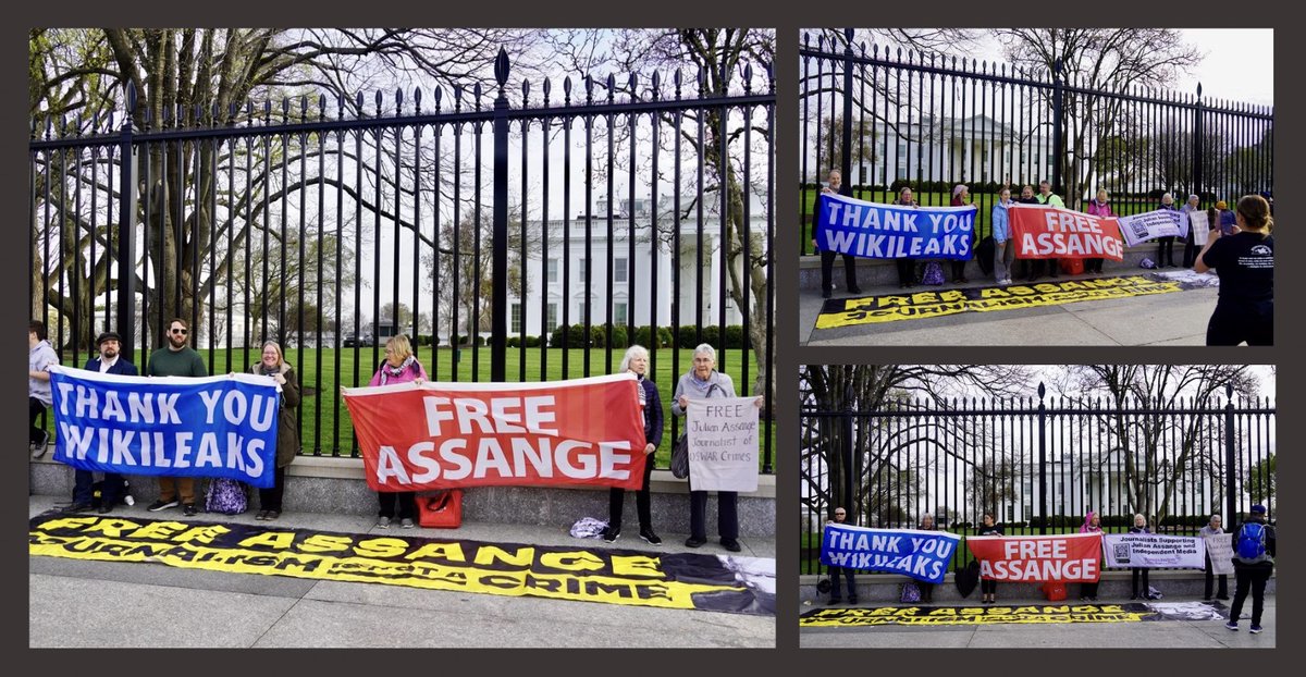 Thanks to the DC #FreeAssange supporters who rallied outside the White House after the UK Assange Appeal Ruling, March 26th. Kathy Boylan, @WIFP @AnnWilc42687012 @ChipGibbons89 @AnnWright46 @codepink Members @PressClubDC Skip Kaltenheuser & Glenn Marcus. #JournalismIsNotACrime