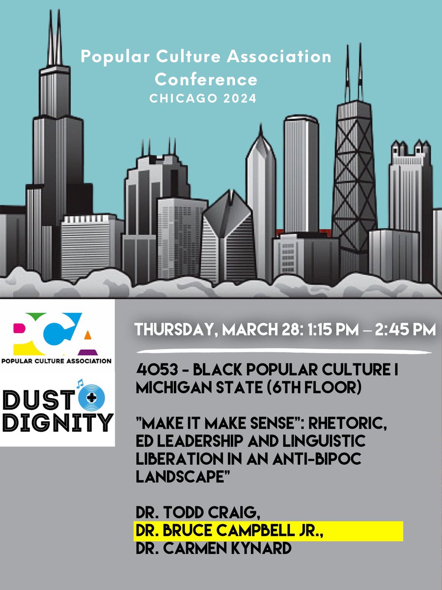1 of 2: If you are attending the <a href="/pcaaca/">PCA/ACA</a> #nationalconference this week come check out my two presentations. Let’s connect and build!

The first is with Dr. Todd Craig <a href="/blackink411/">Memet</a> &amp; Dr. Carmen Kynard @ckdigidesign 
#recordbreakinscholarship
#pcaaca2024 #pca2024nationalconference