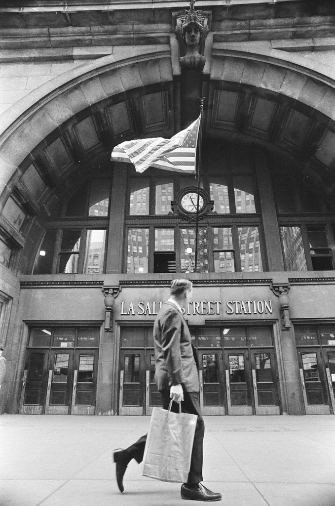 The old LaSalle Street Station, downtown Chicago, 5/2/1969. Chicago Sun-Times photo archives, photographer unknown.