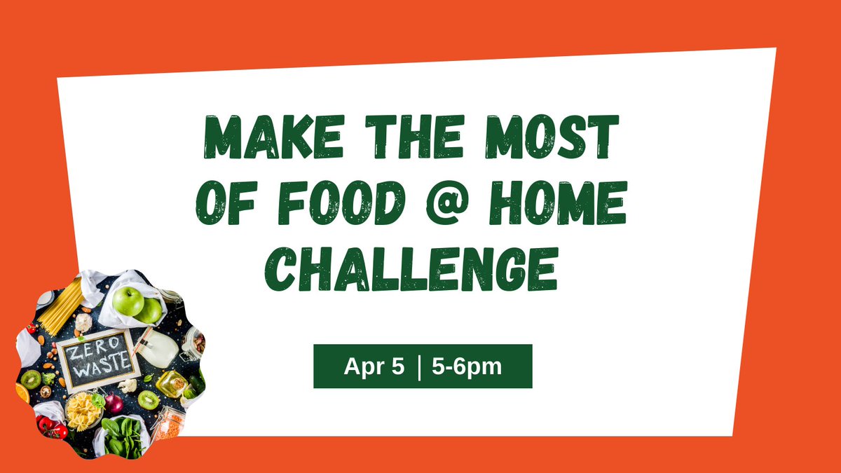 This #FoodWastePreventionWeek join Recycle Leaders on April 5 for a workshop on how to lead a team for the Make the Most of Food @ Home challenge where households track discarded food, take action and share ideas and results. Learn more and register at dmvfoodrecoveryweek.org