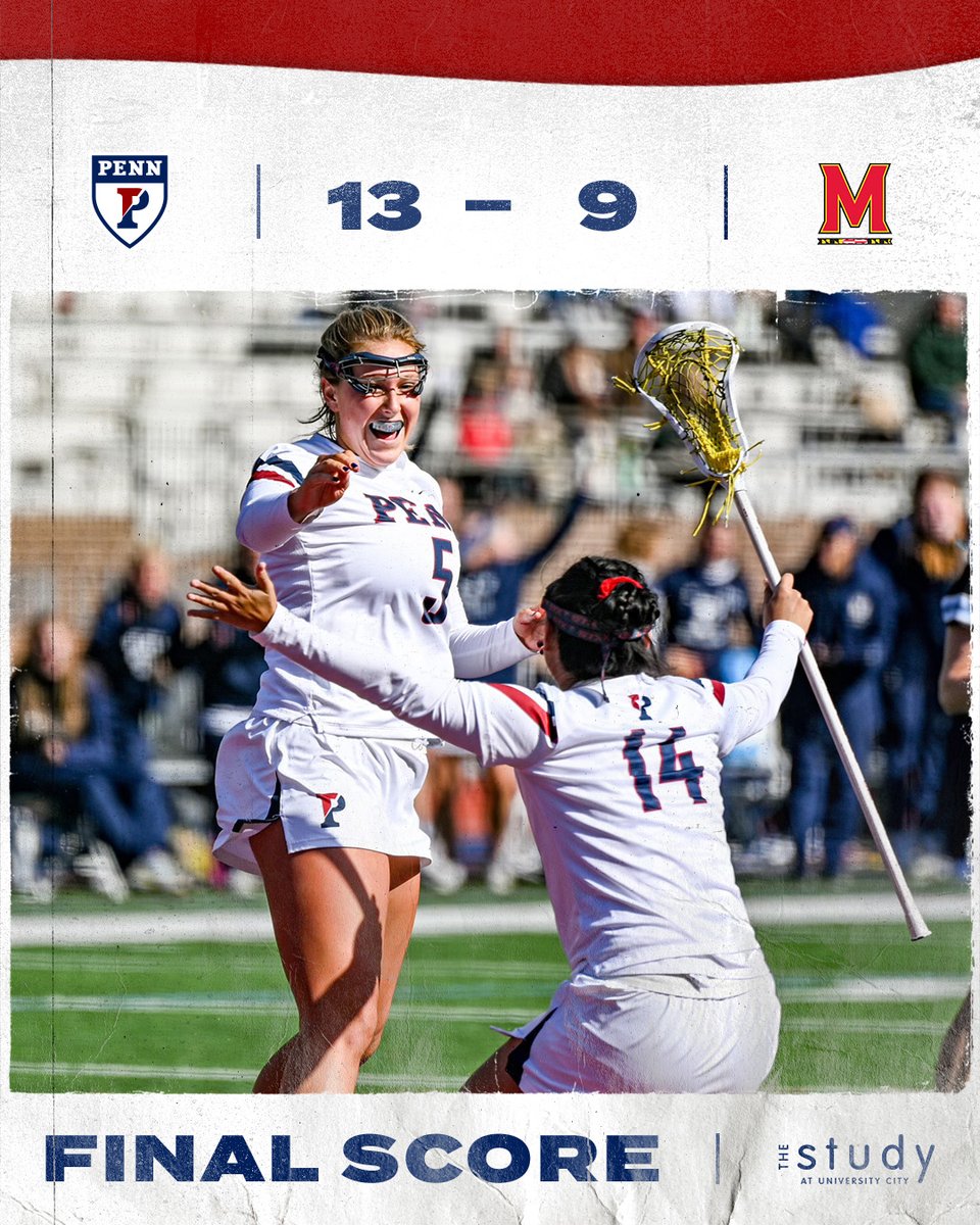 DOWN GOES NUMBER 1! Anyone who watched this game knows that this was not a fluke. Great all-around effort tonight in College Park!  

📰 bit.ly/3TUPFaL

#EarnEverything | #ILPL | #FightOnPenn