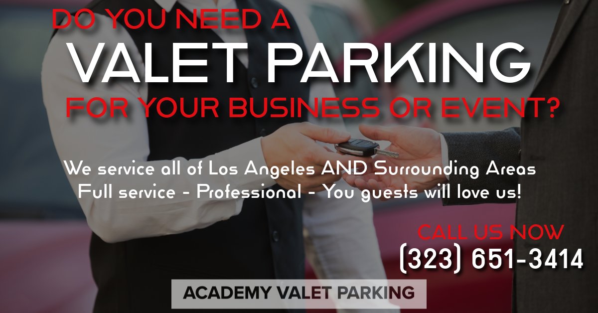 Having a party? Own a hotel? Daughter getting married? All these reasons and more are why you should hire a Valet Parking Service like #AcademyValetParking
323-651-3414
AcademyValetParking.com #PartyParking #ValetParking #Since1984
#LosAngeles #BeverlyHills #BusinessParking