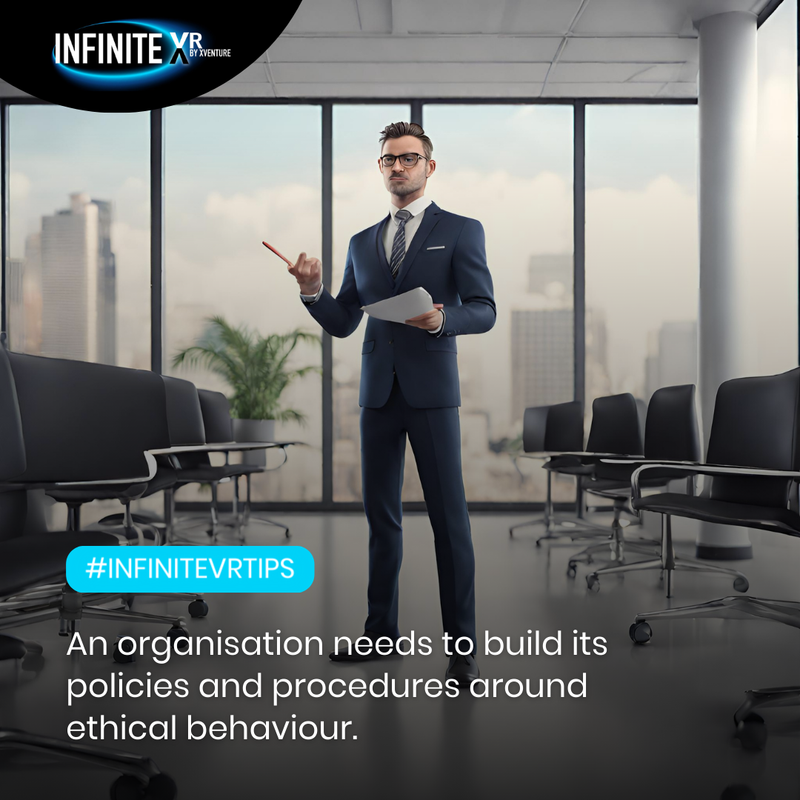 📌 Make ethics a habit. When ethics are ingrained within the very foundation of an organisation, ethical actions become standard operating procedure.

#InfiniteXVR #BusinessEthics #BuildingEthicalExcellence #EthicalCulture #EthicsInBusiness #BusinessInEthics #BusinessEthicsTips