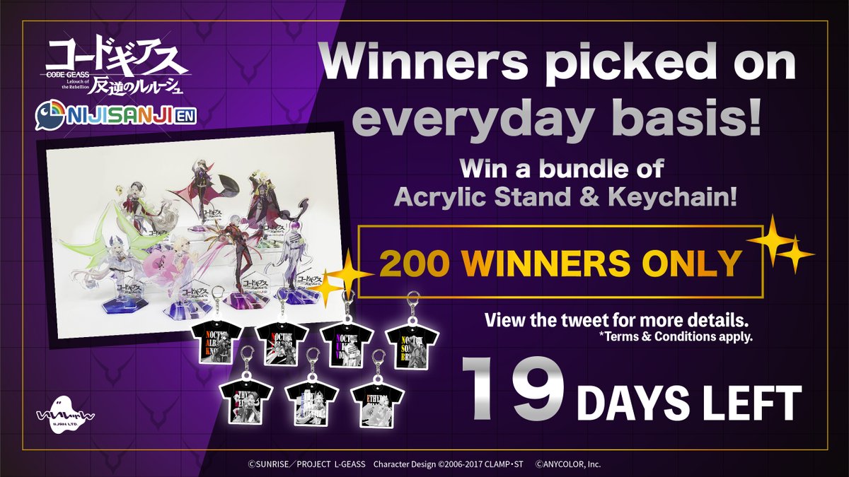 iijan_limited's tweet photo. ☀️Winners are picked on an everyday basis❣️Win a bundle of Acrylic Stand & Keychain❣️2️⃣0️⃣0️⃣ WINNERS ONLY☀️

How to enter:
1️⃣ Follow us @iijan_limited
2️⃣ Retweet this tweet 【Until 18:00 JST on 3/28】
3️⃣ Retweet 3 versions [EN, JP, CN] of tweets to triple the winning chances‼️
4️⃣ Check out the whole collection here:
https://t.co/QUGgHAyt4g
5️⃣Winner will receive a DM🌈