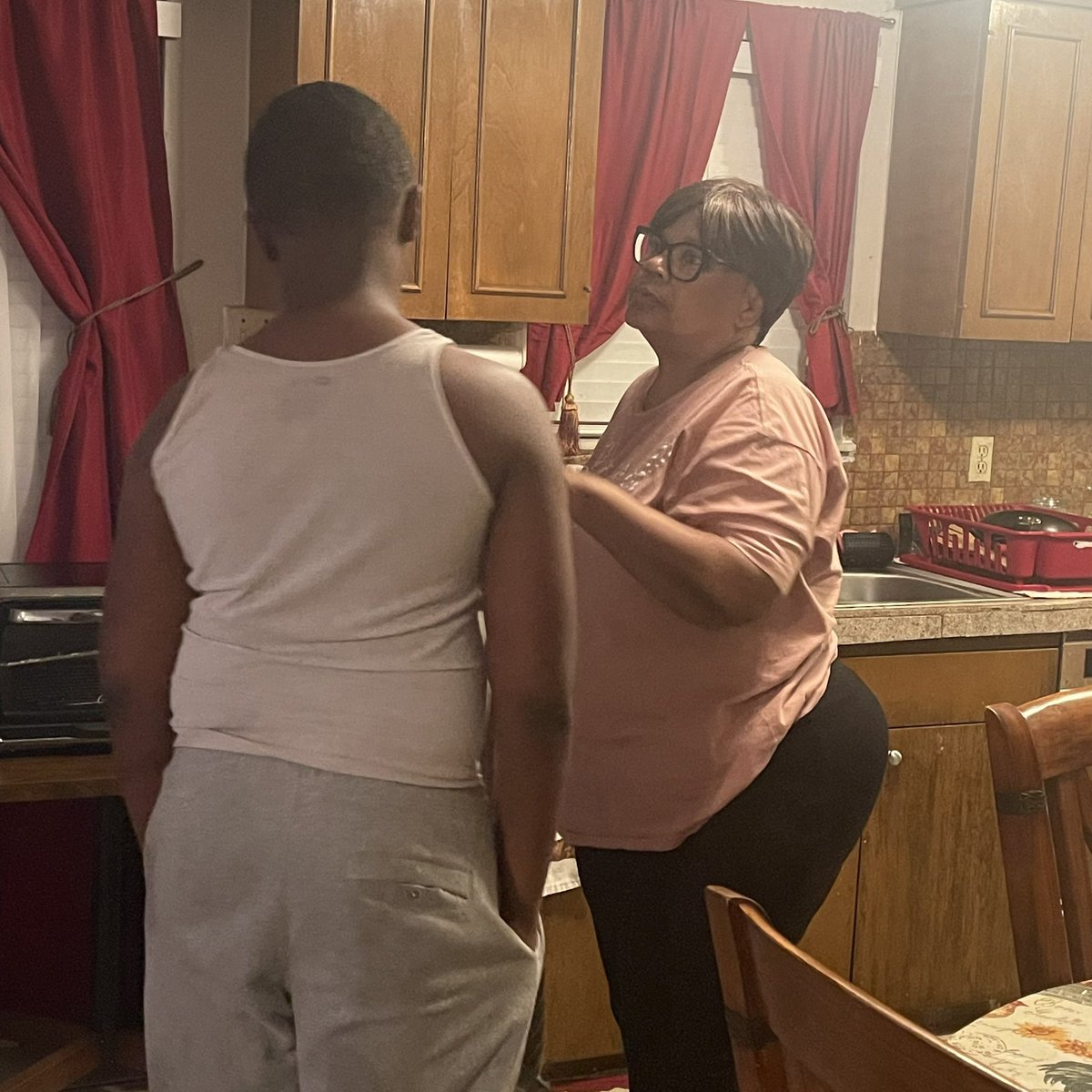 On Wednesday’s we get hair cuts and take Mommas trash out….I cherish these moment and the relationship he has with his granny! After washing his hair she is fussing at him about being taller than her now! 😂