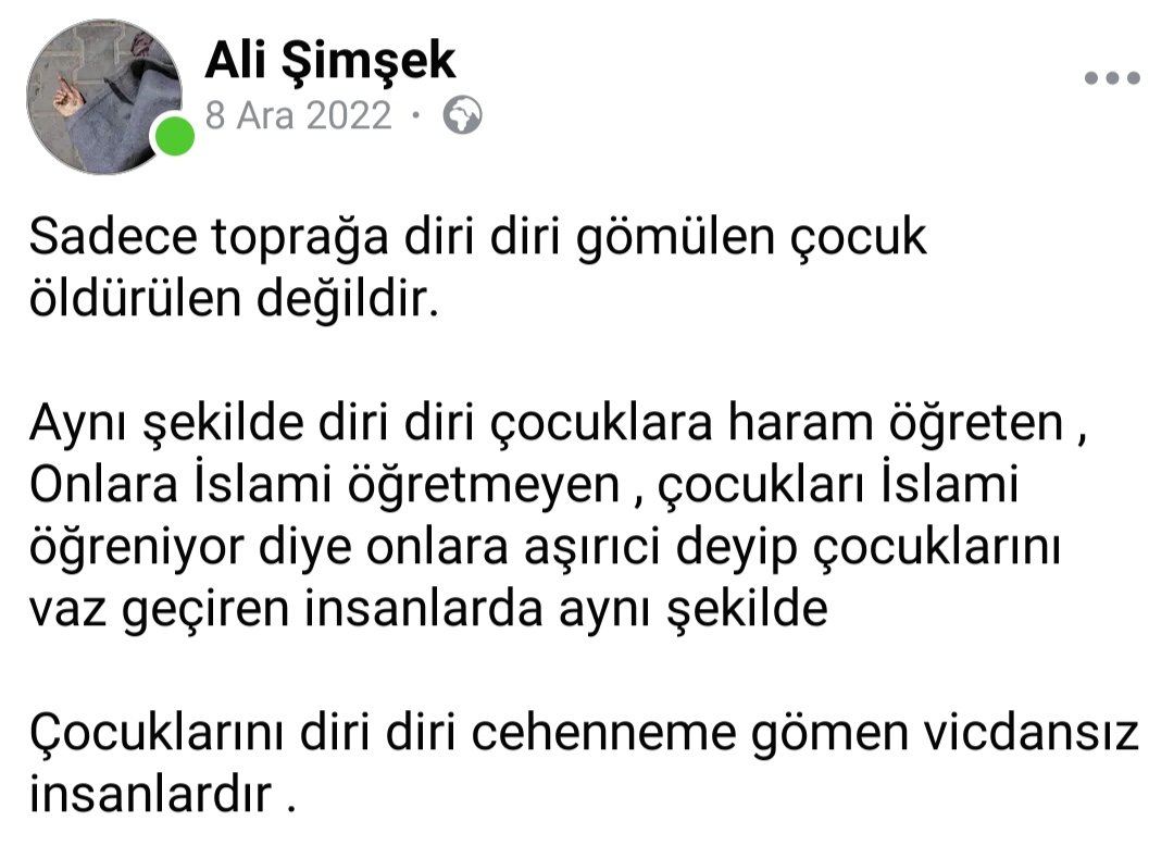 Yoksa sizlerde çocuklarınızı diri diri cehenneme gömenlerdemisiniz?