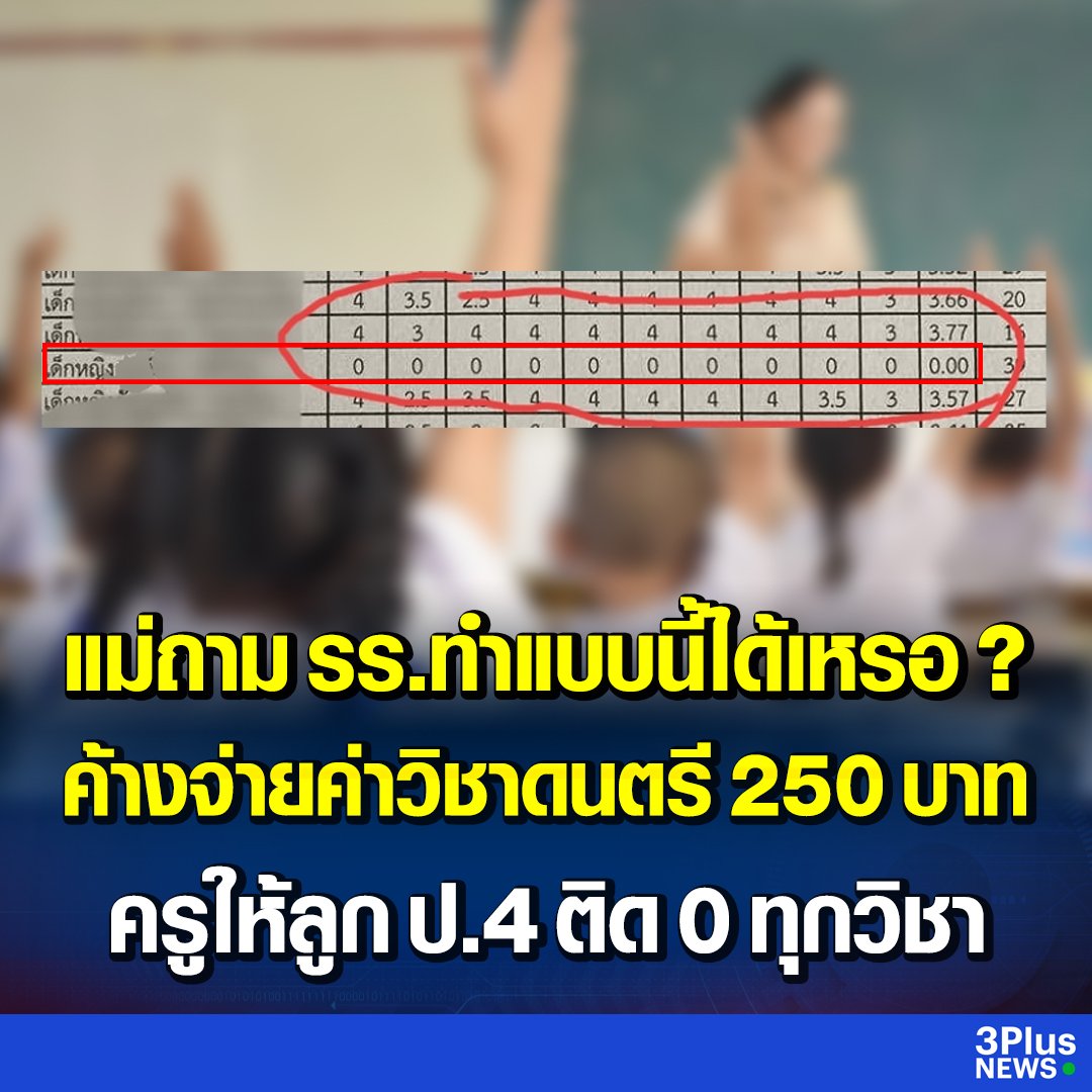 สงสารน้องมาก แม่ติดค่าดนตรี 250 บาท กับทางโรงเรียน ปรากฎว่าน้องได้เกรด 0 ทุกวิชา ปัญหาเกิดเพราะผู้ใหญ่ ทำไมไปลงกับเด็กนักเรียนด้วย ไม่เข้าใจเลยจริงๆ!!!!
