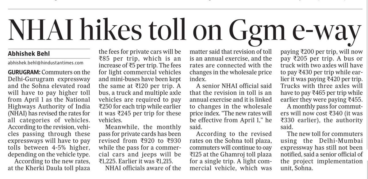 YasheshYadav's tweet photo. NHAI hike toll on Ggn e-way  @htTweets 😞

हमें टोल हटाने की गुहार लगातार लगा रहे है वो हर साल हटाने की समय सीमा देकर टोल बढ़ा रहे है। गजब लूट मची है 
#टोल_कम्पनी_गुडगाँव_छोड़ो
#काले_अंग्रेजो_लूट_बंद_करो 
सबकी मिली भगत है 
मानेसर इंडस्ट्री को नुक्सान हो रहा है, शहर को जाम ओर प्रदूषण झेलना पड़ रहा है

लूटी न्यू गुडगाँव के लोगो की गाढ़ी कमाई,
न माने फिर मानसेर इंडस्ट्री बैठाई।
ताकि हो उनकी दिन रात कमाई,
जनता खून के आंसू रुलाई।

आखिर कब तक ये लूट जारी रहेगी, अरे डाकू अंगुलिमाल भी ठहर गया था ये टोल नुमा डाकू कब ठहरेगा ? सब हिसाब होगा !

#KherkiDaulaToll हटाओ
लोगो को इस डाकू की लूट से बचाओ
@PMOIndia @nitin_gadkari 
@WHO @cmohry @NHAI_Official