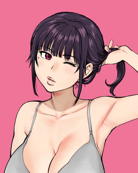 ポニテをほどき、入浴 