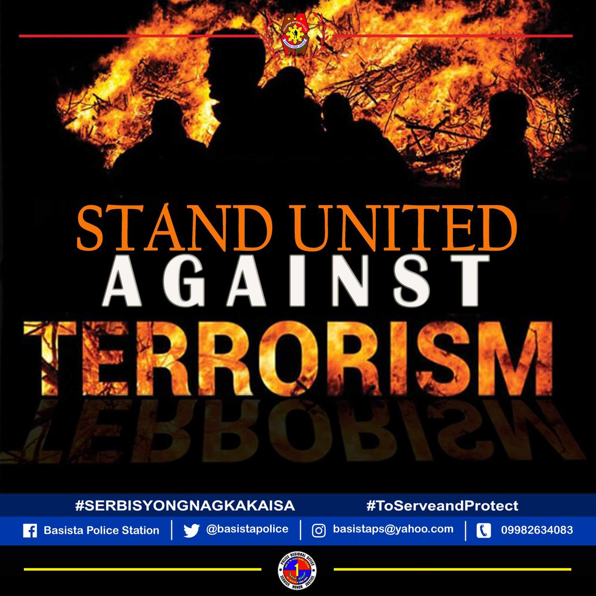 Stand United against Terrorism
#SERBISYONGNAGKAKAISA
#ToServeAndProtect
#PNPKakampiNyo
#LagingHandangMaglingkod