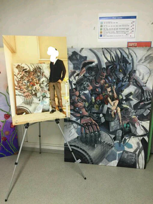 高校の卒展に描いた絵B0サイズのパネルにアクリルガッシュで塗った絵だけど、これがちょうど10年前ですってよ 