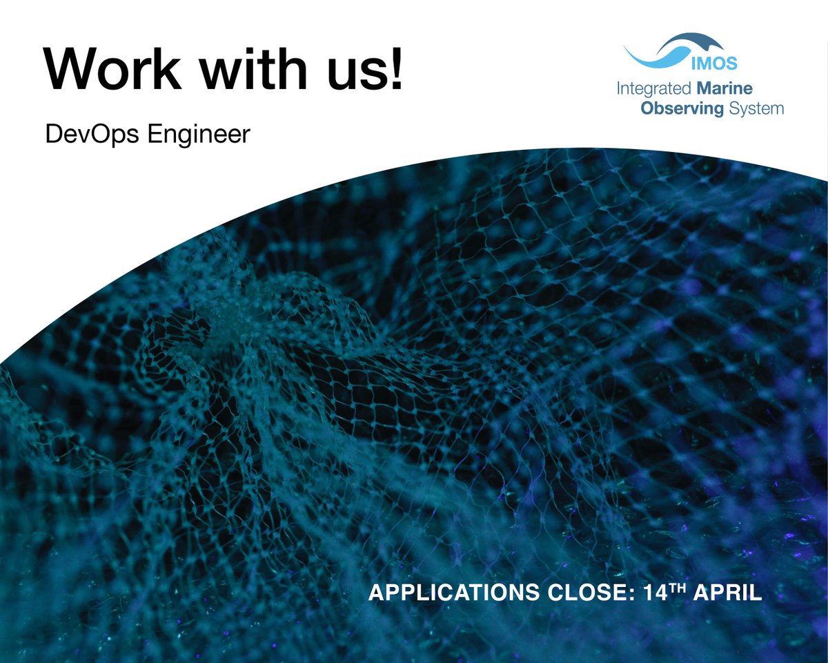 We're looking for a DevOps Engineer to join the IMOS AODN team, helping to build, support and maintain our cloud infrastructure 🔗bit.ly/4atgLeD