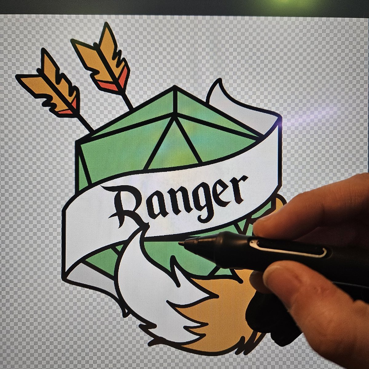 Working on DnD class sticker designs to include with our orders for fun! 🥰