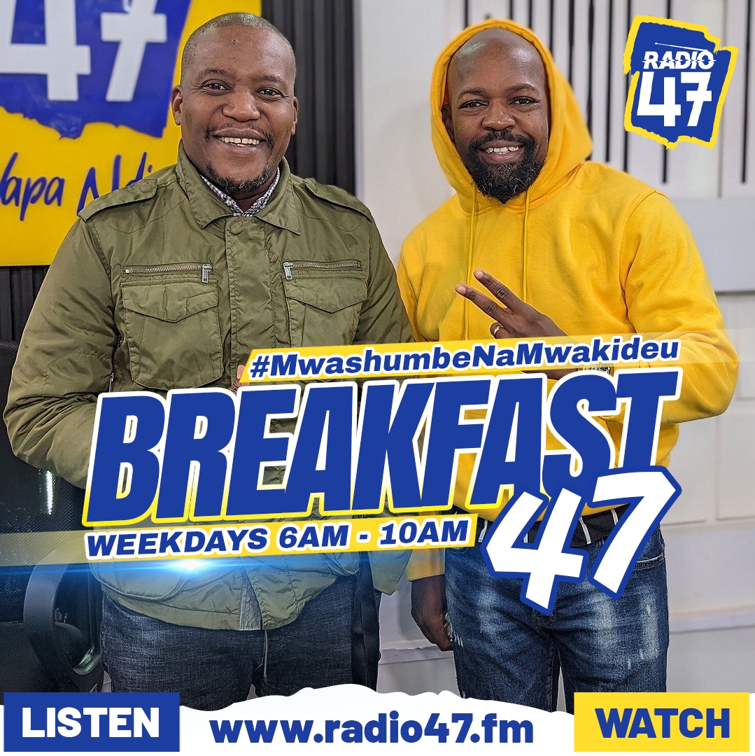 Tumetuuuaaaaaa, kaaaaribu ndani ya Breakfast 47 show with the Bigboyz of Radio #MwashumbeNaMwakideu for the best vibe ever. #HapaNdipo Wavuti: radio47.fm