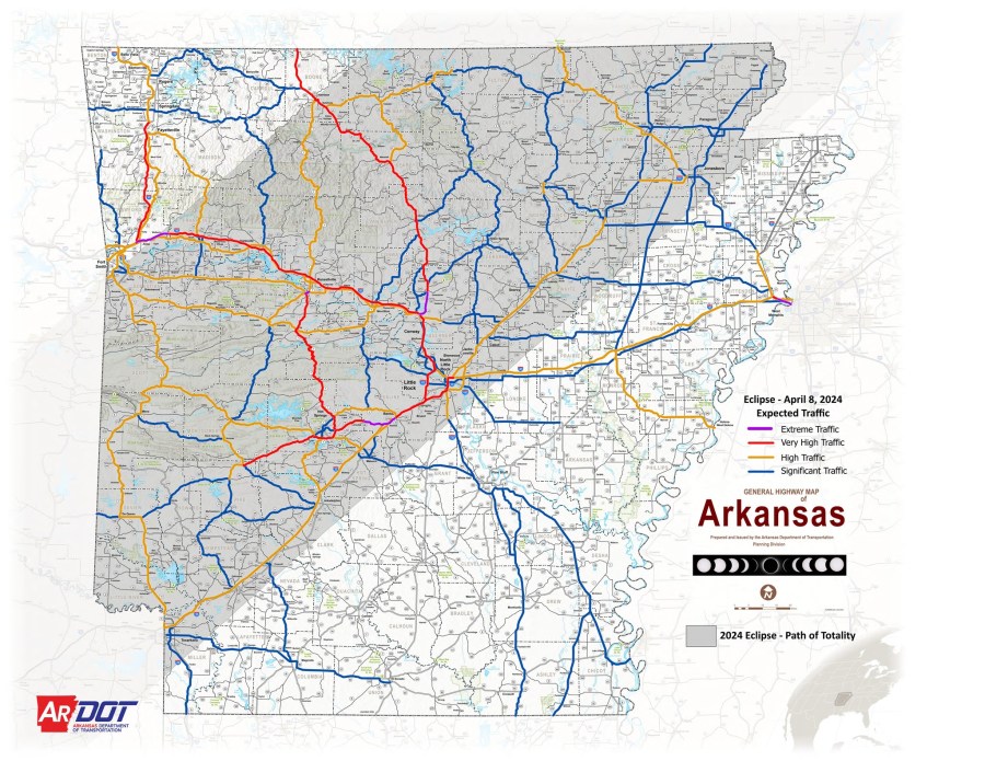 JackSomers's tweet image. Arkansas Department of Transportation releases traffic forecast map for eclipse yahoo.com/news/arkansas-…